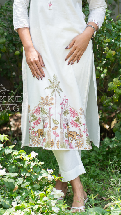 Needle Art Embroidered 3-Pc Suit Set White