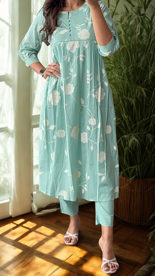 Blossom Tales Co-ord Sets Sea Green