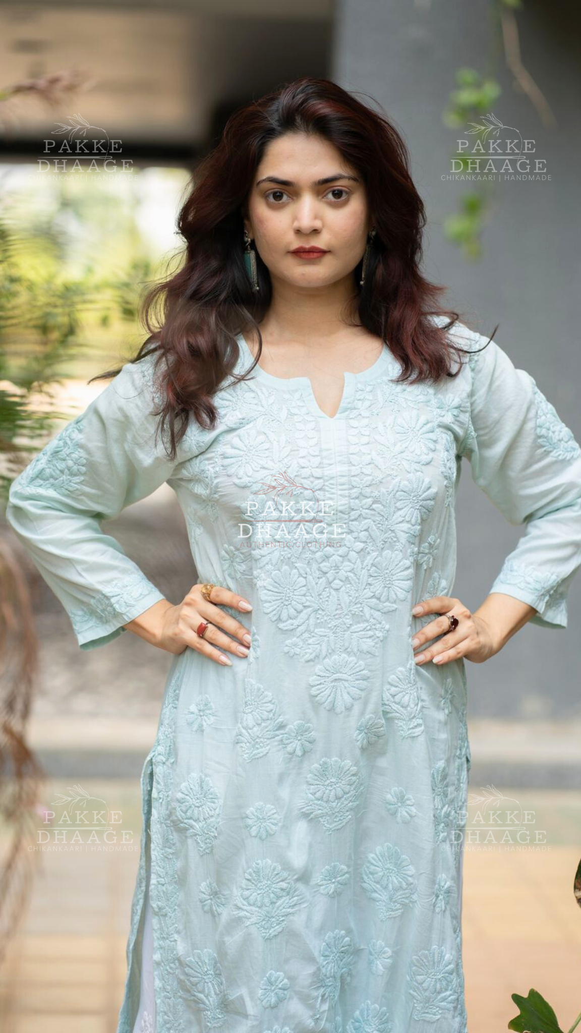 Fida Pure Mulmul Kurta - Aqua Splash