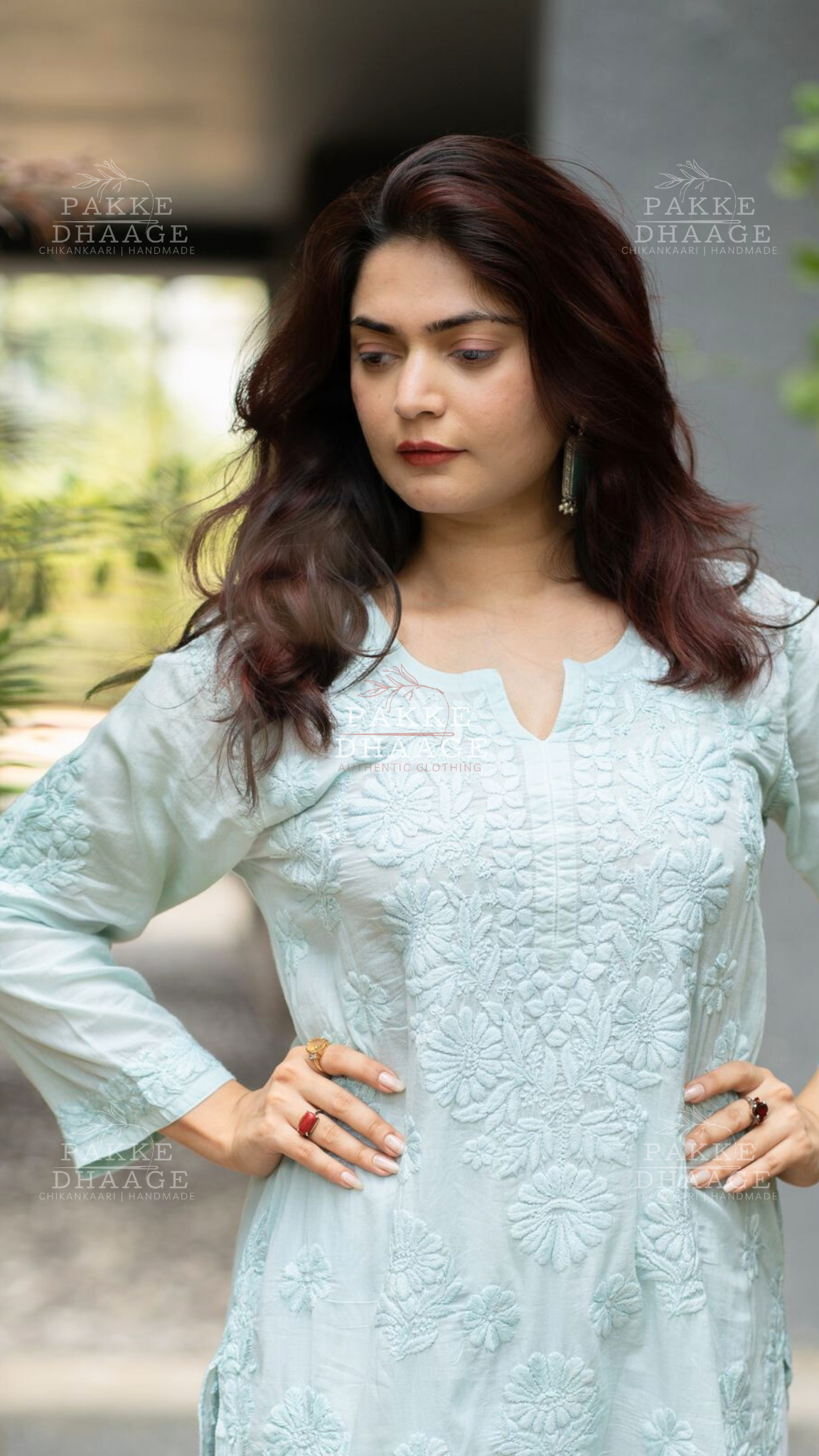 Fida Pure Mulmul Kurta - Aqua Splash