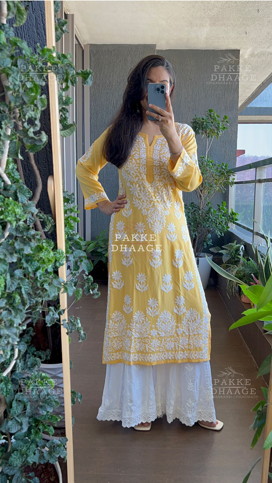 Aaliya Pure Modal Kurta - Sunshine Yellow