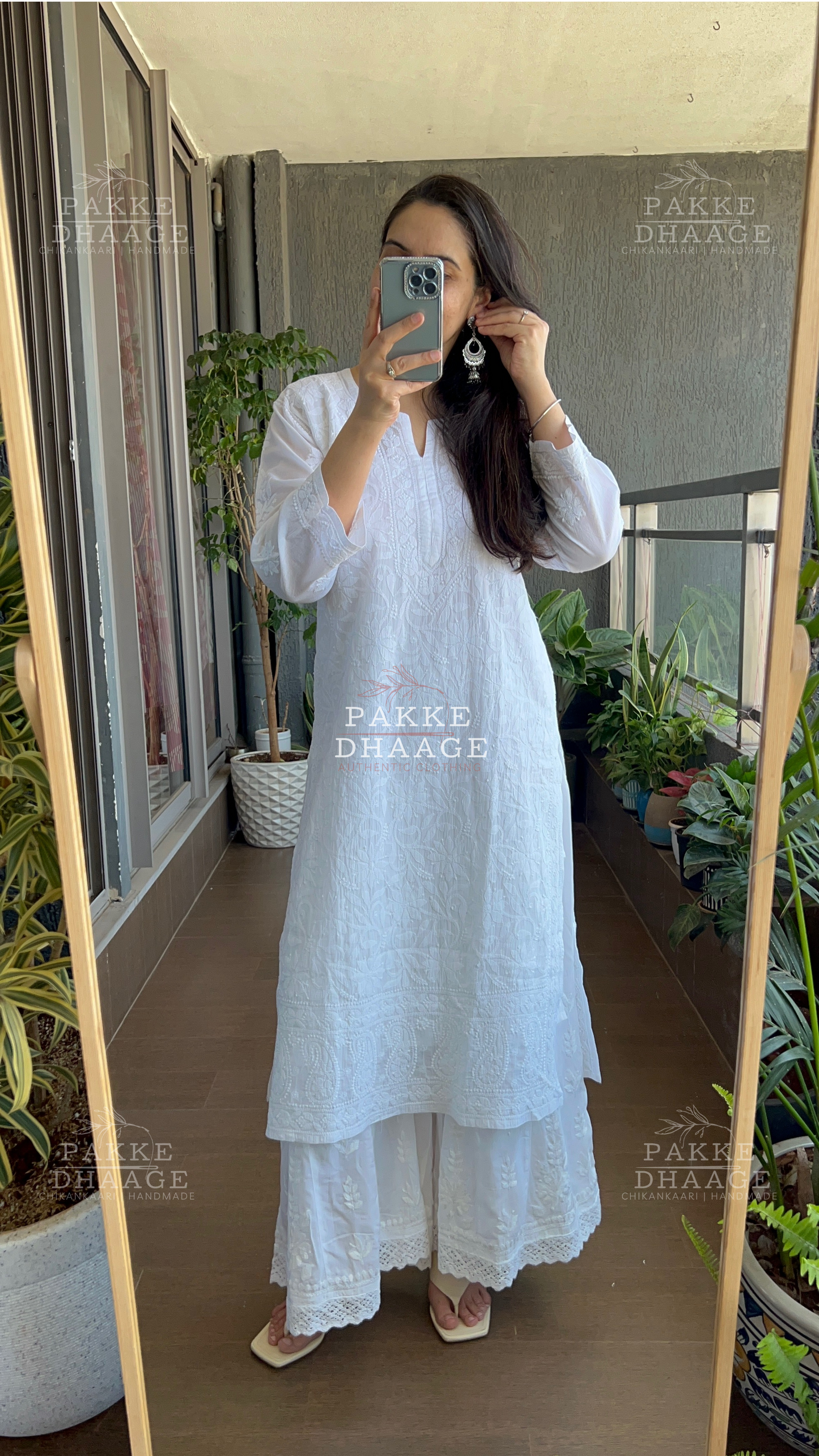 Fiza Pure Mulmul Kurta - White