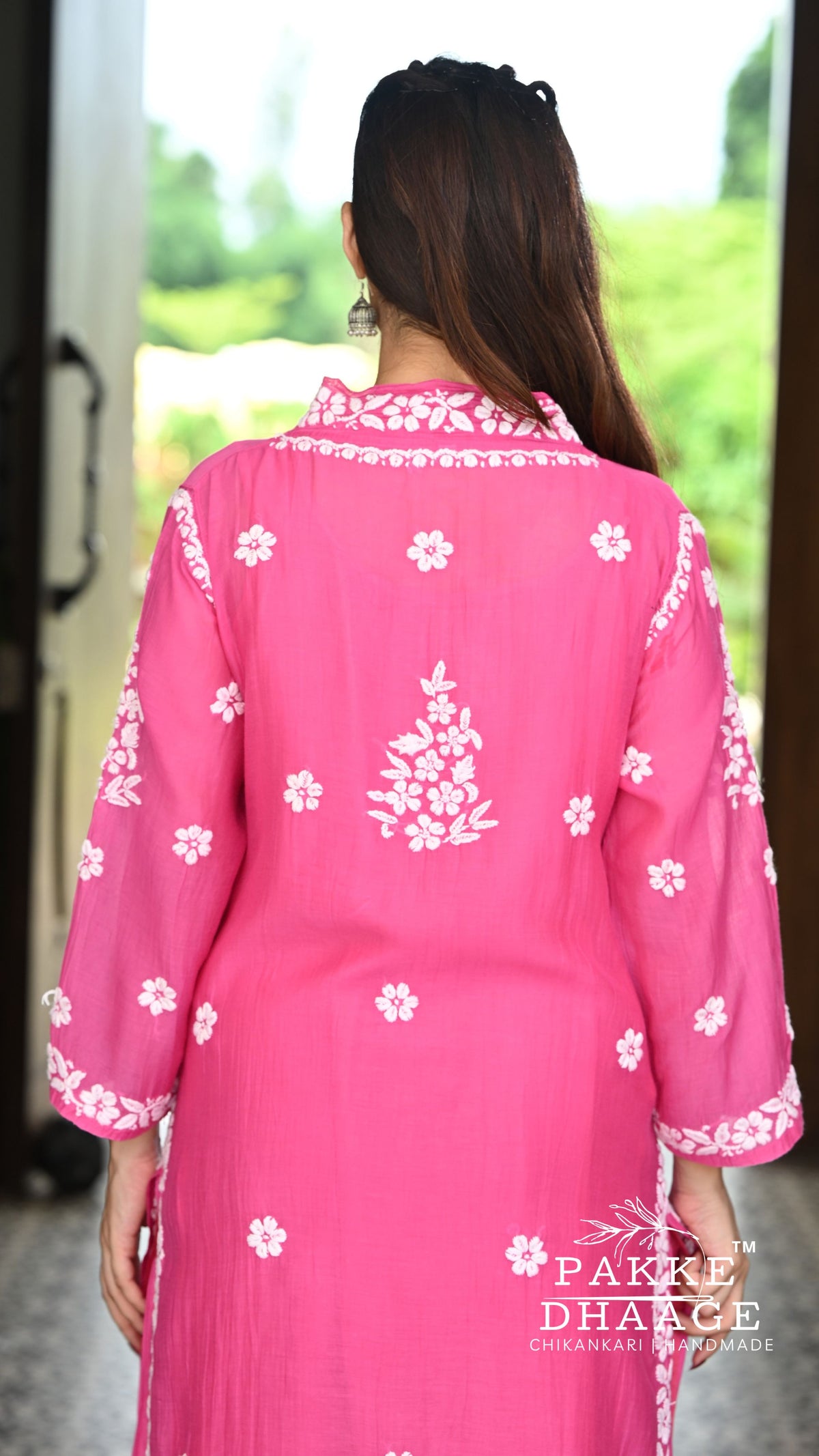 Alizeh Pure Chanderi 4-pc Chikankari Sets Pink