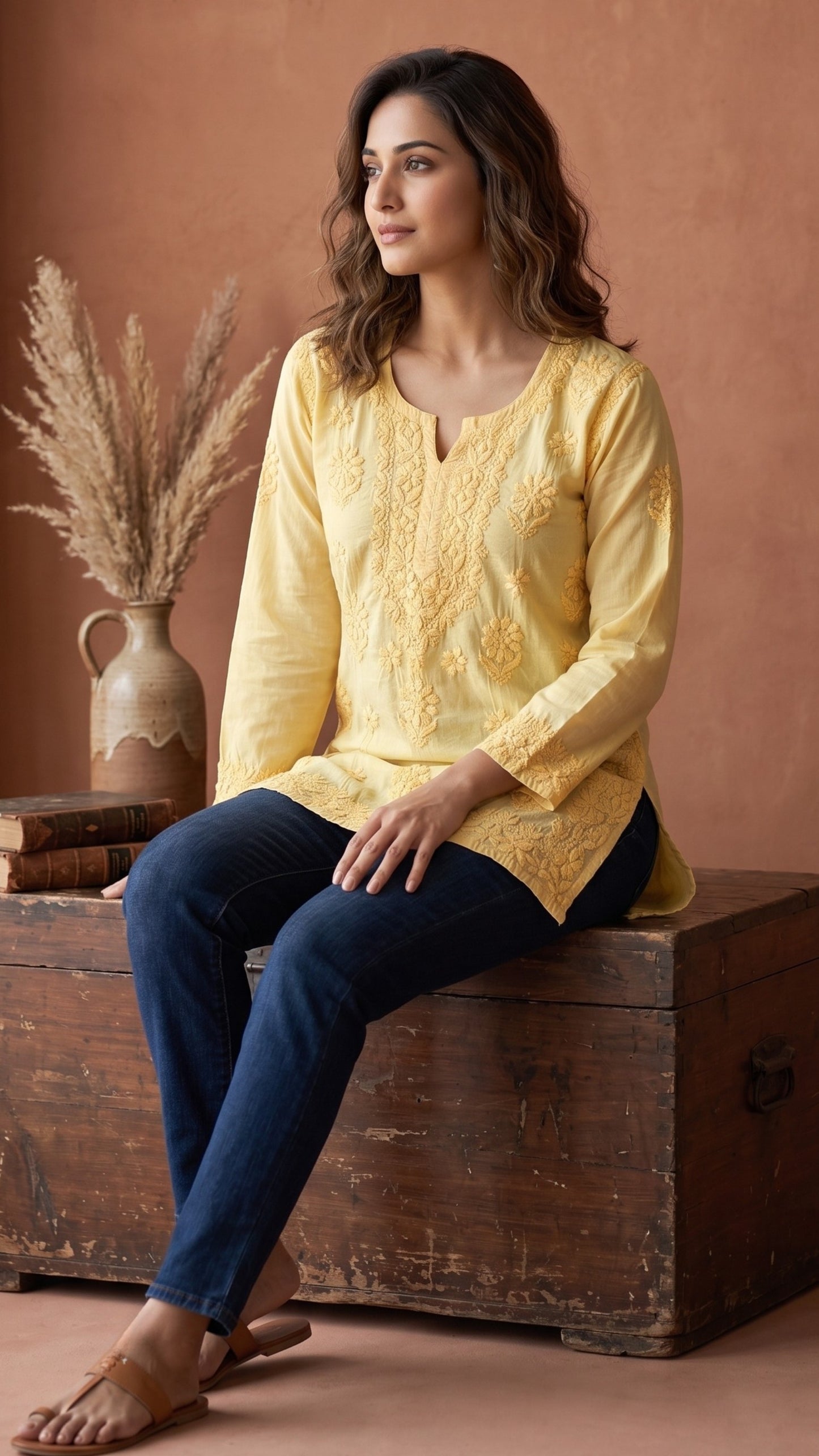 Maahi Pure Mulmul Chikankari Kurtis
