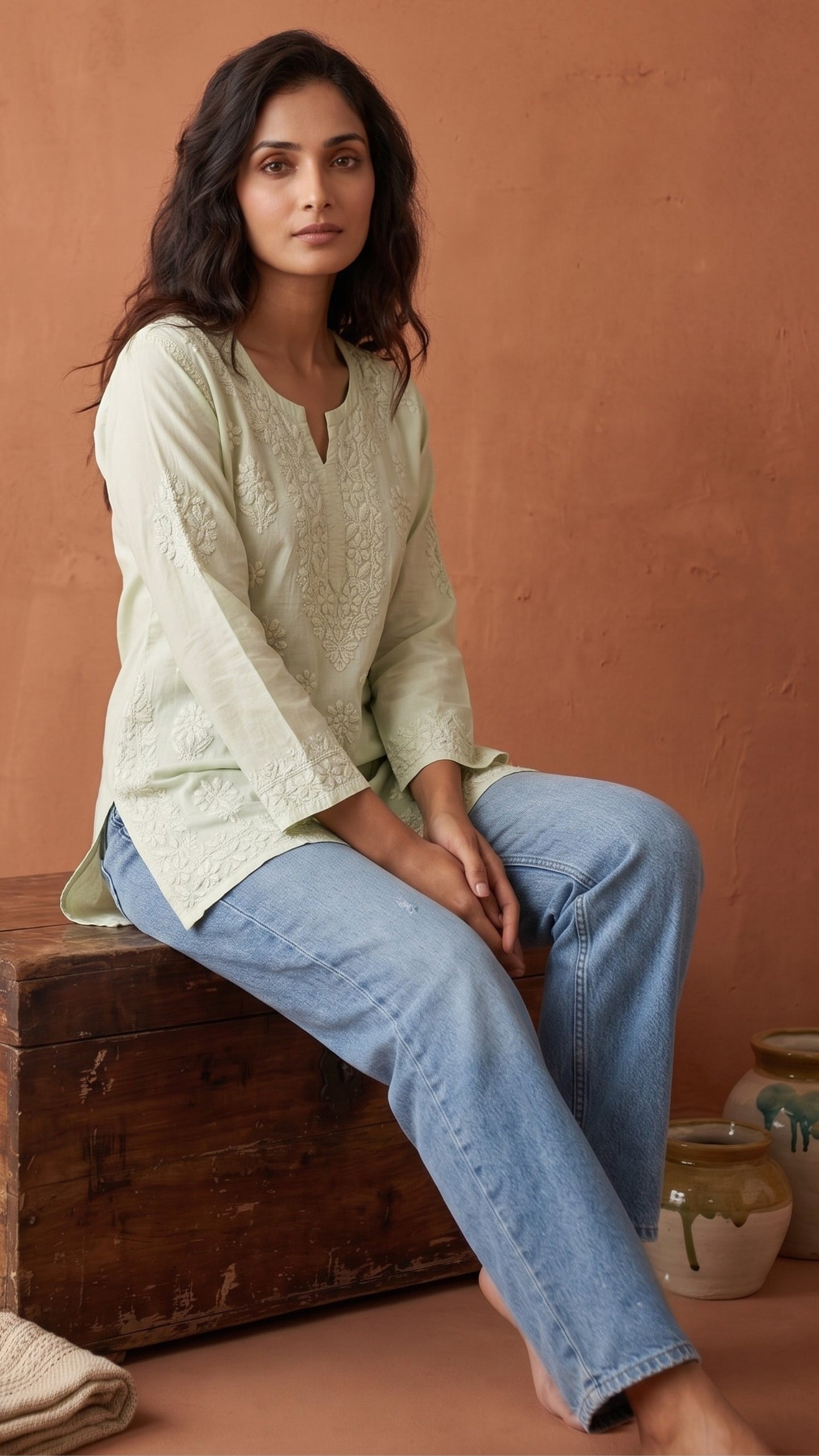 Maahi Pure Mulmul Chikankari Kurtis