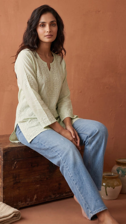 Maahi Pure Mulmul Chikankari Kurtis