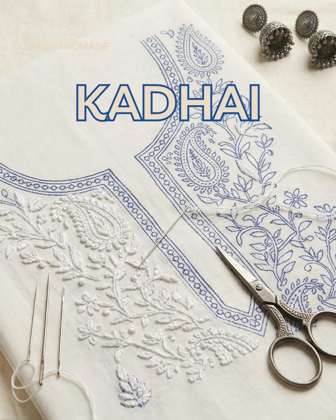 Intricate hand-embroidered Chikankari needlework by Lucknowi artisans - Pakke Dhaage