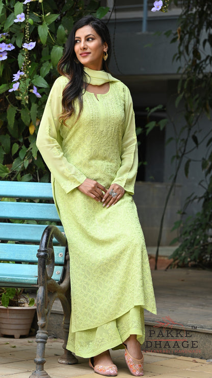 Sahiba Pure Viscose Kurta & Kurta Sets - Pistacchio Cream