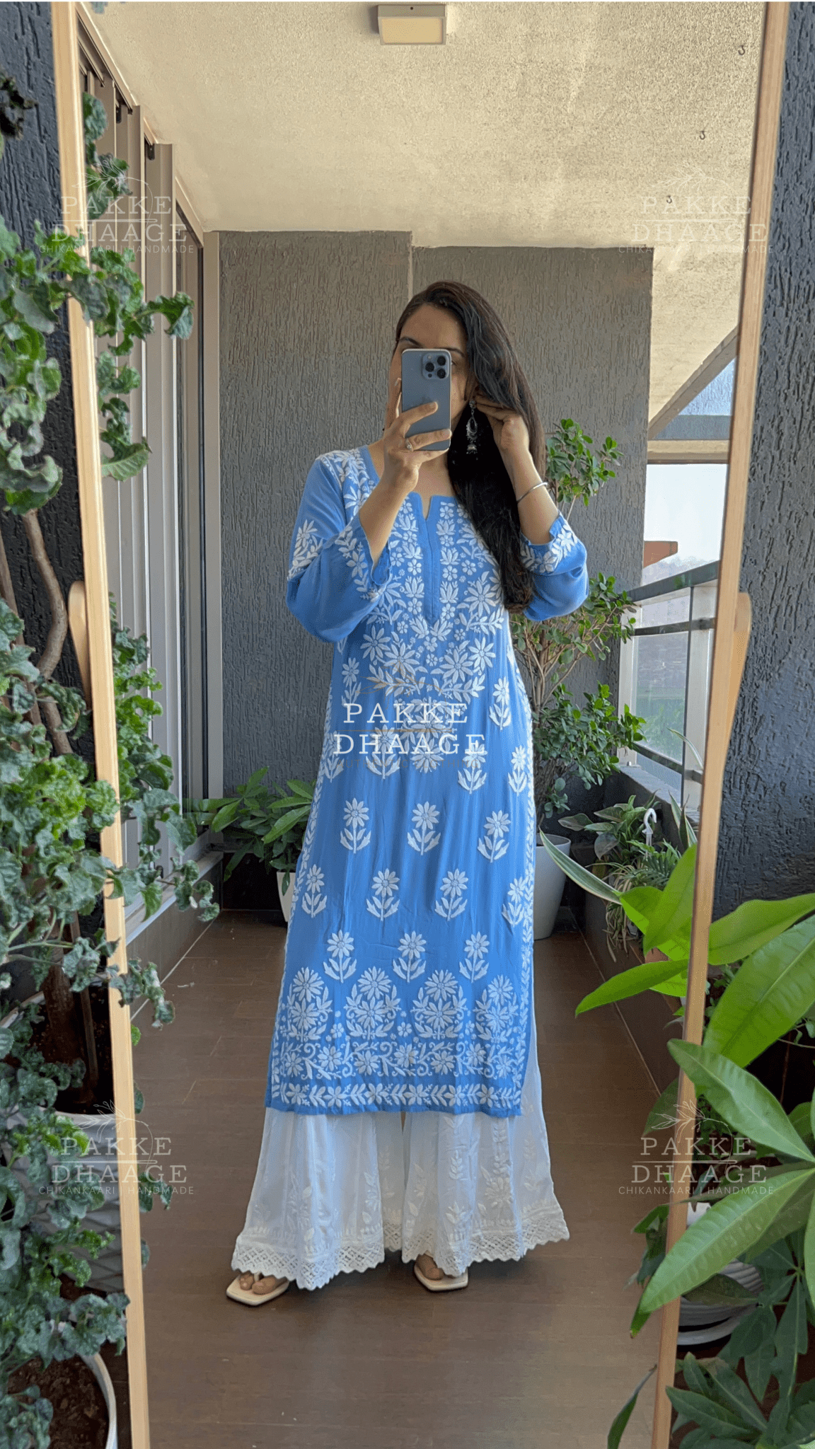 Aaliya Modal Kurta - Powder Blue Pakke Dhaage