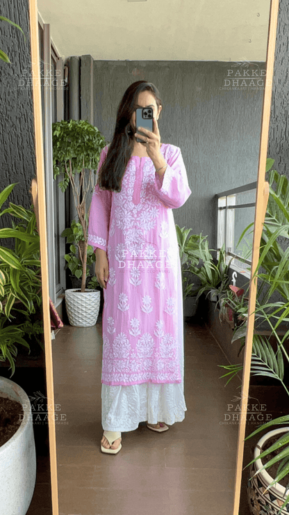 Aaliya Pure Modal Kurta Bubblegum Pink