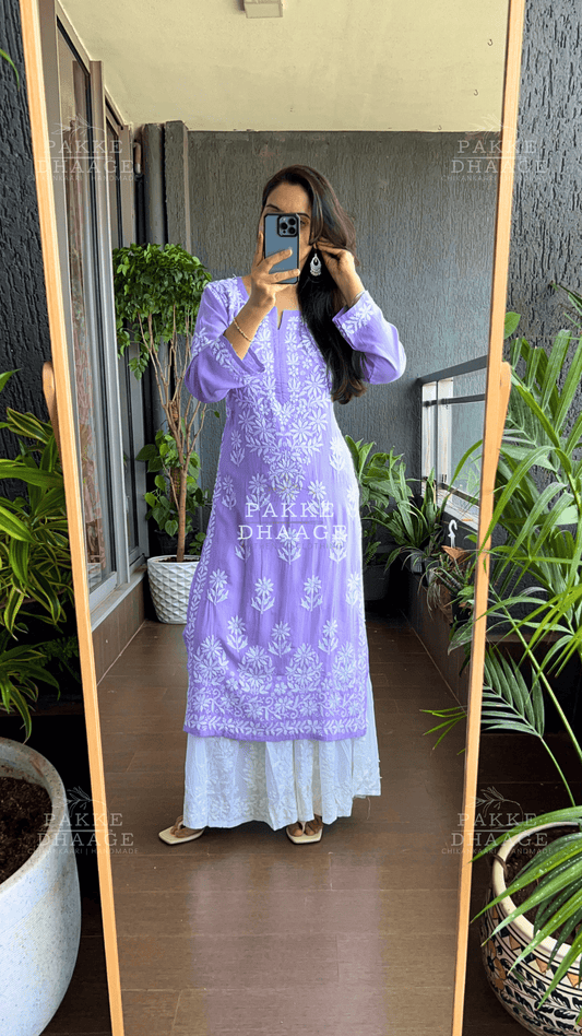 Aaliya Pure Modal Kurta - Lilac Blush Pakke Dhaage