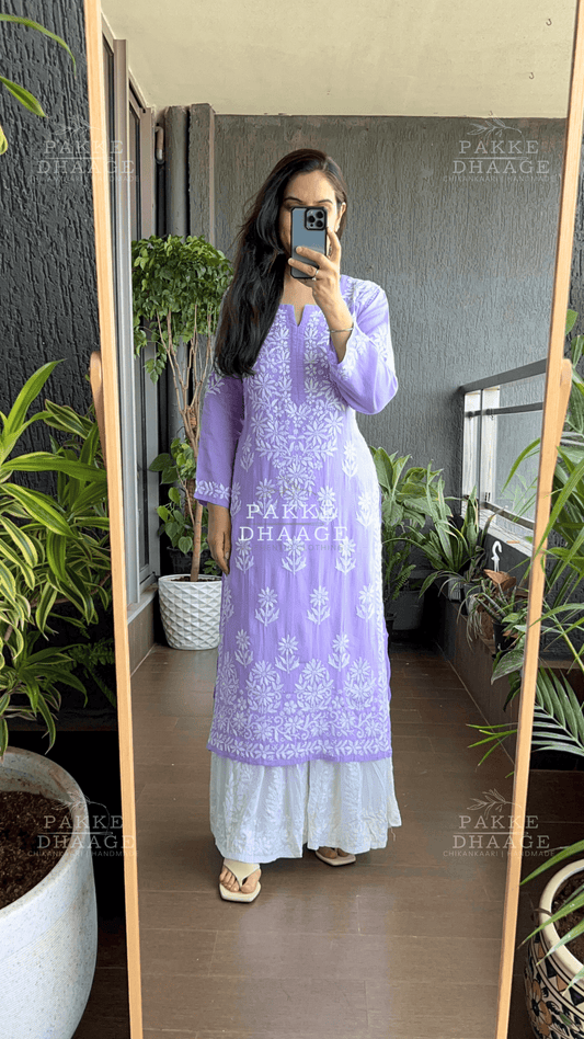 Aaliya Pure Modal Kurta - Lilac Blush Pakke Dhaage