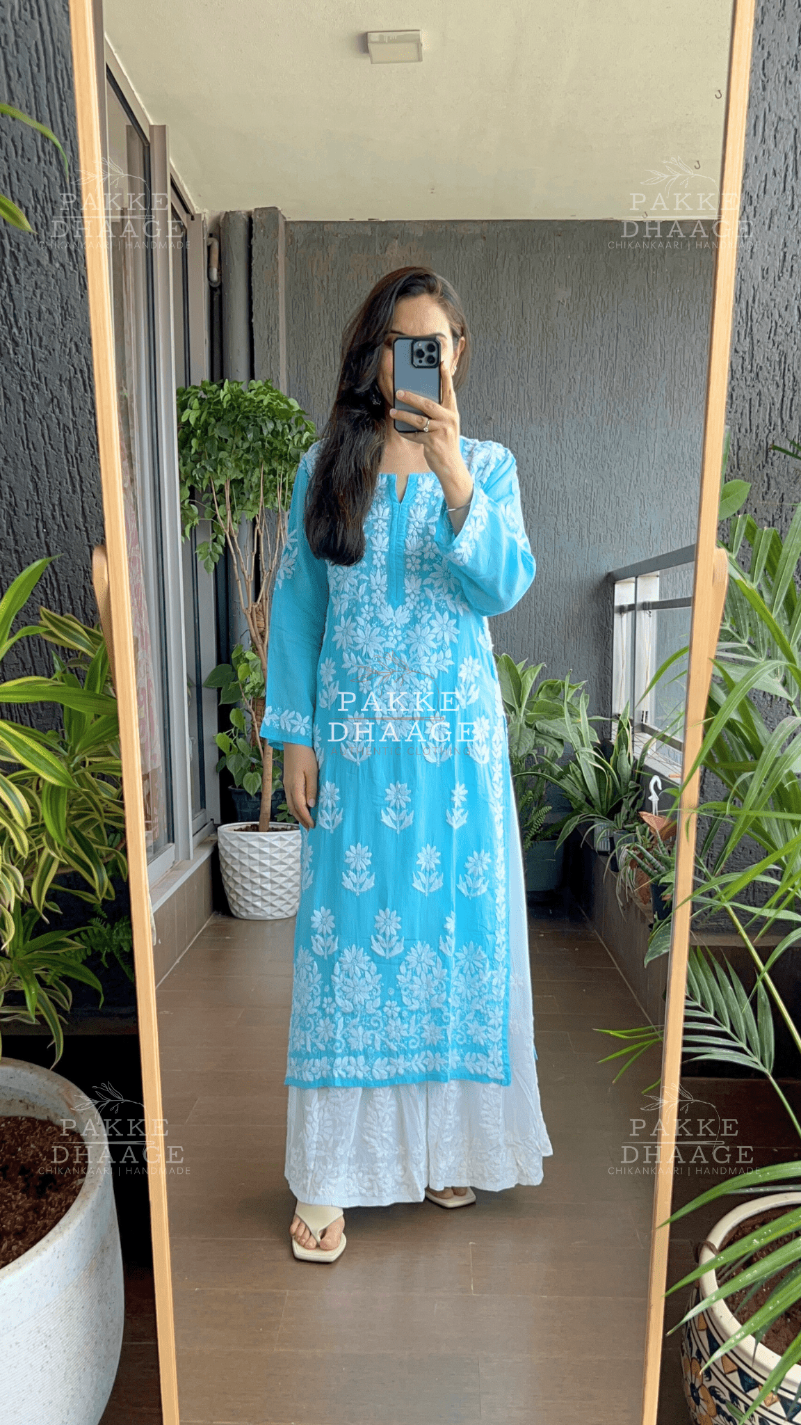 Aaliya Pure Modal Kurta - Sky Blue