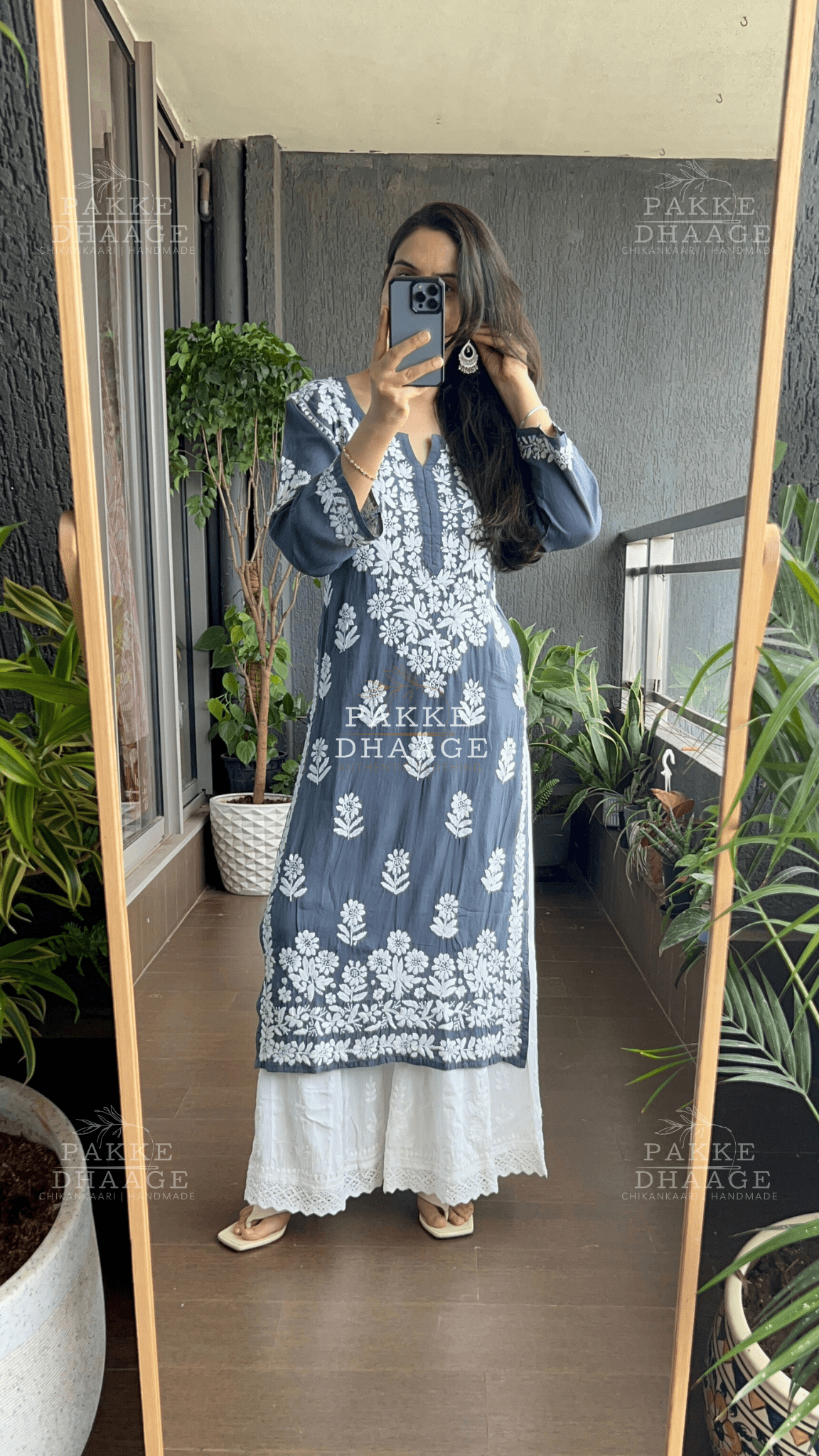 Aaliya Pure Modal Kurta - Steel Grey