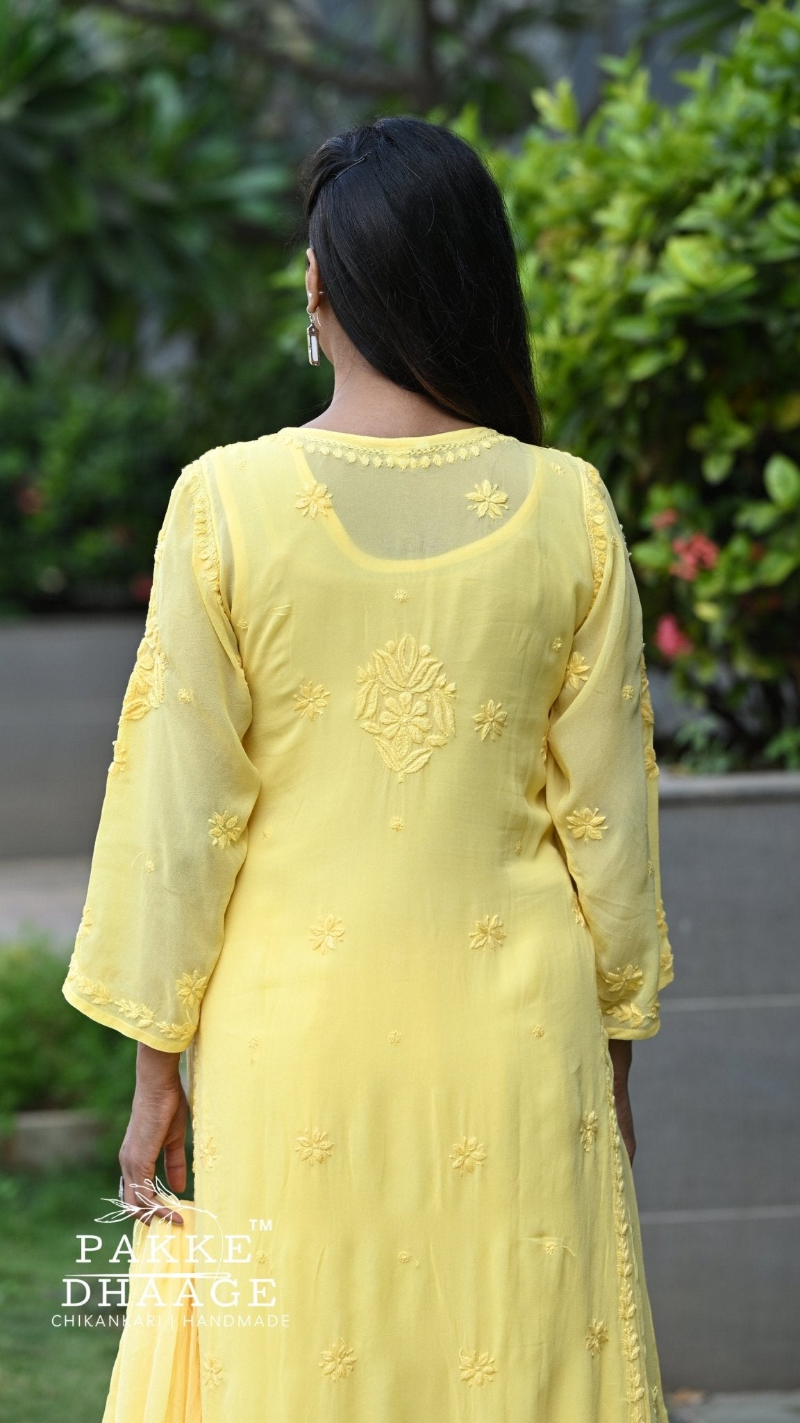Aayat Pure Viscose Chikankari Sets with 3D Work - Golden Hour Yellow
