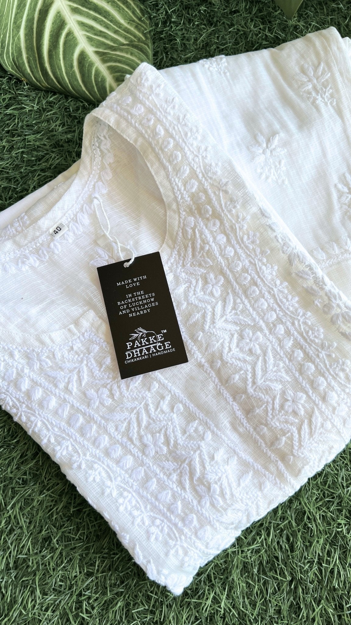 Amara Pure Kota Doria Chikankari Kurta & Kurta Sets - Pristine White