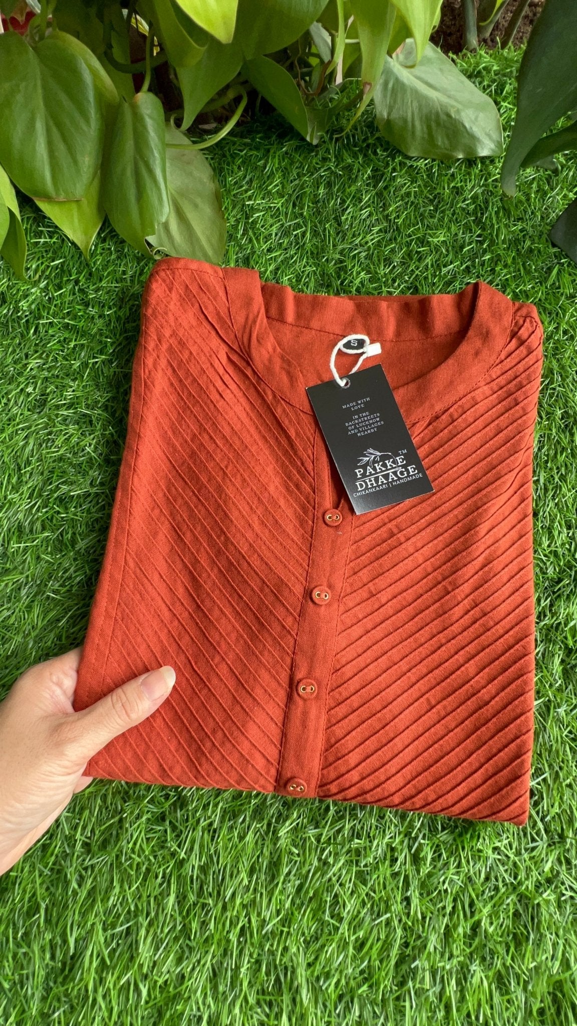 Ananya Pintex Pure Cotton Kurti & Pant Sets Rust Orange
