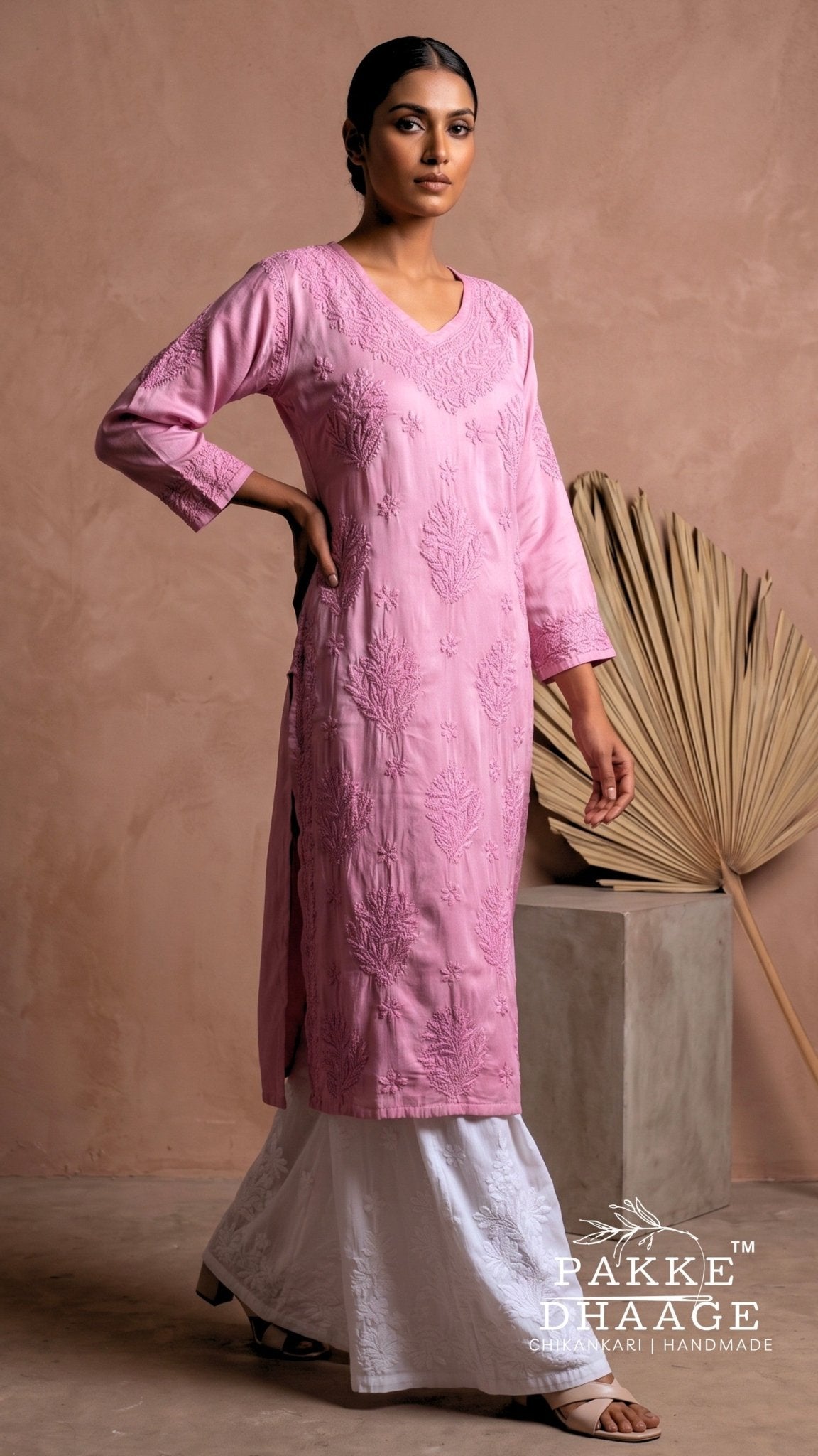 Anika Flex Cotton Chikankari Kurta - Orchid Haze