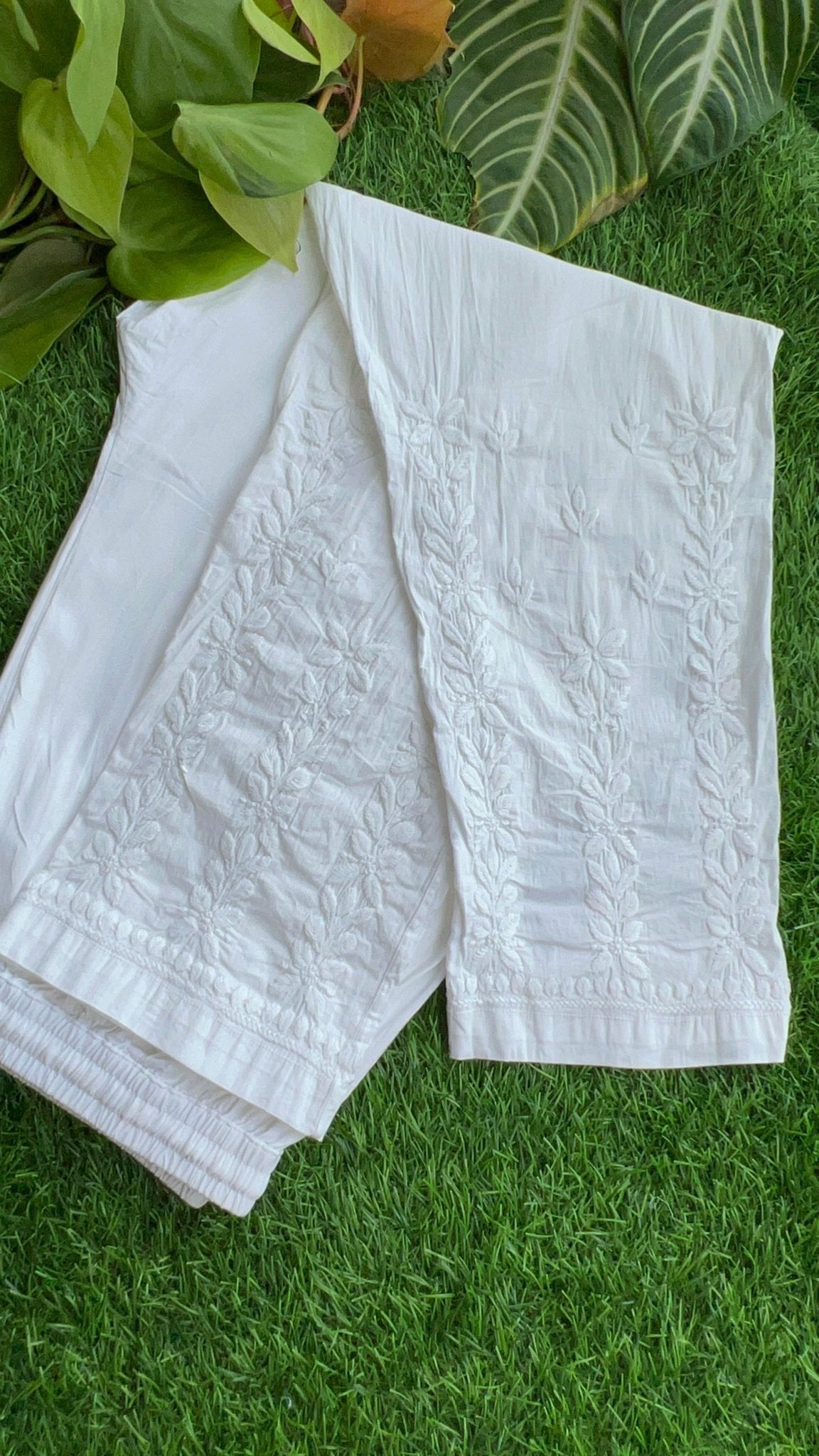 Chikankari Hand Embroidered Pants 3D
