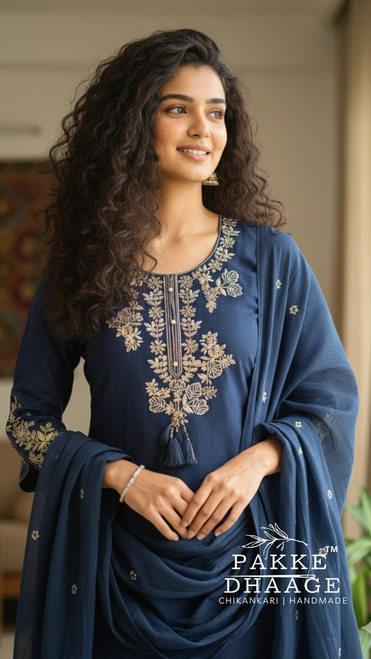 Crafted Comfort 3-Pc Pure Cotton Suit Sets Red Navy