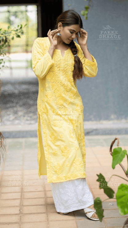 Fida Pure Modal Kurta - Bumblebee Yellow