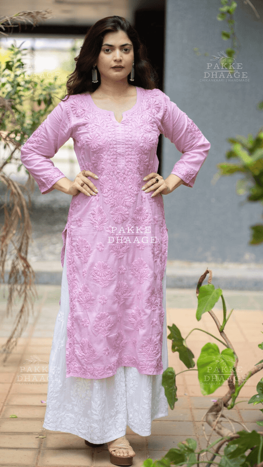 Fida Pure Mulmul Kurta - Mesmerising Mauve