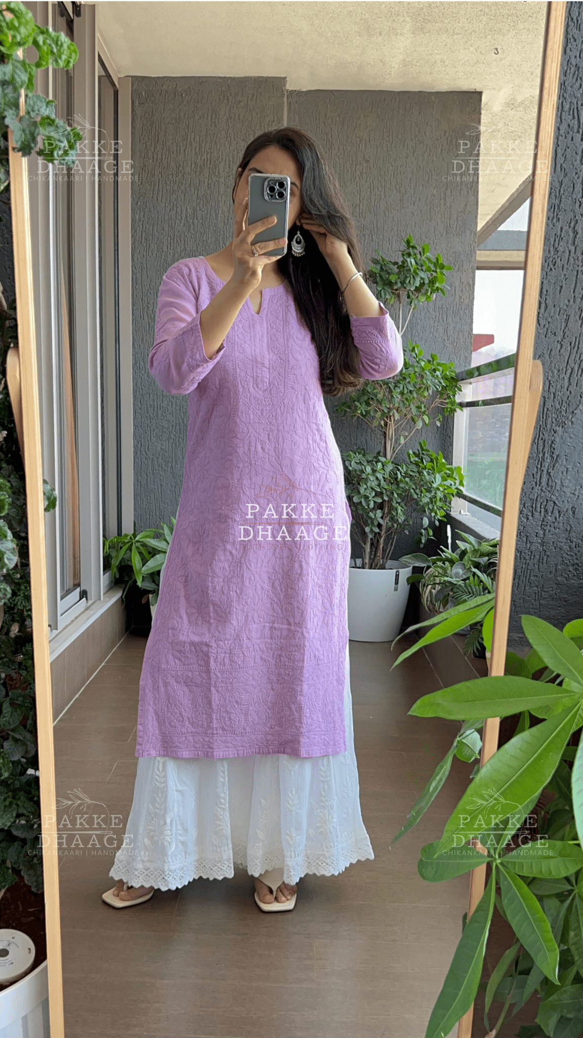 Fiza Pure Mulmul Cotton Kurta - Taffy Lilac