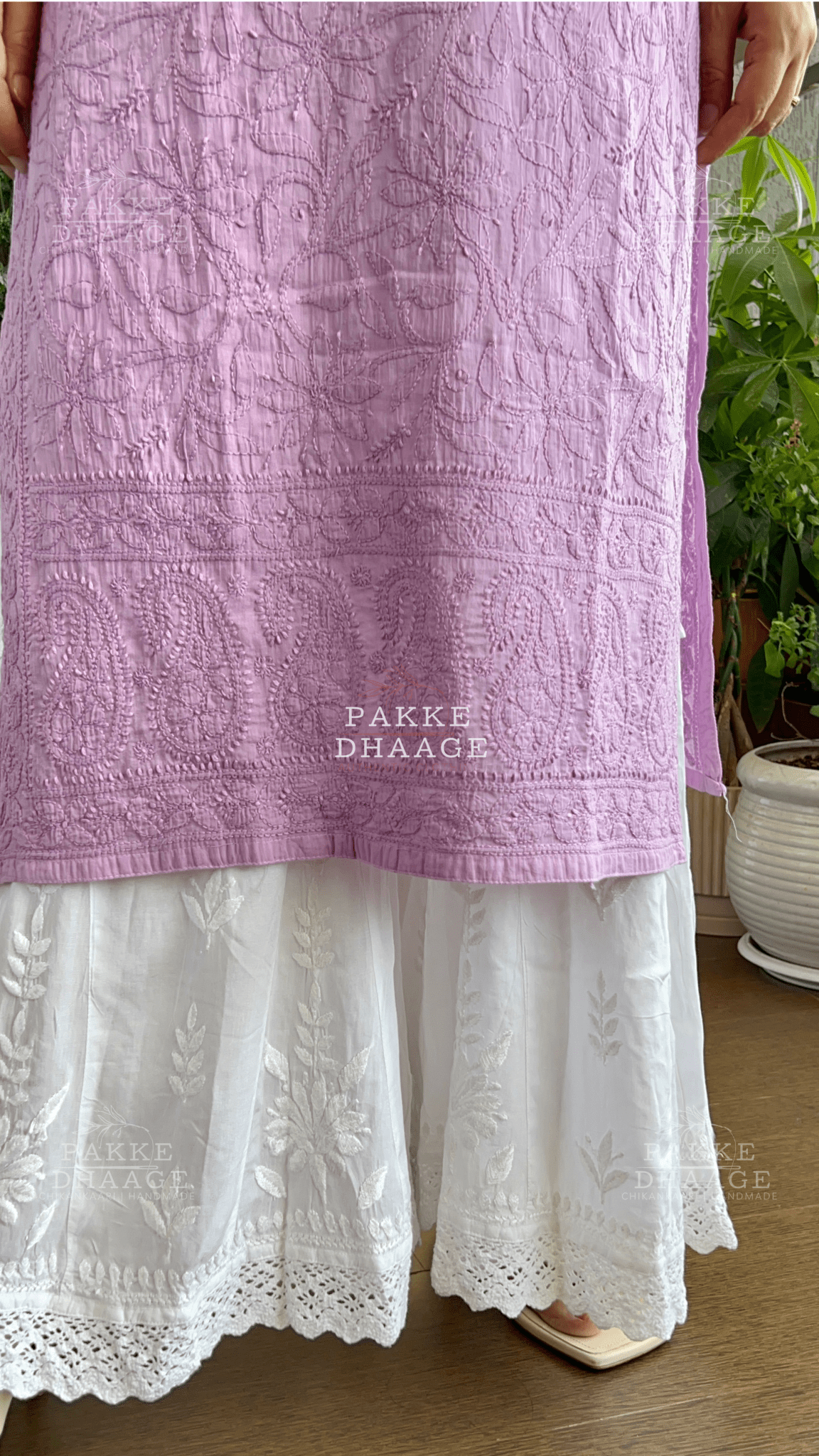 Fiza Pure Mulmul Cotton Kurta - Taffy Lilac