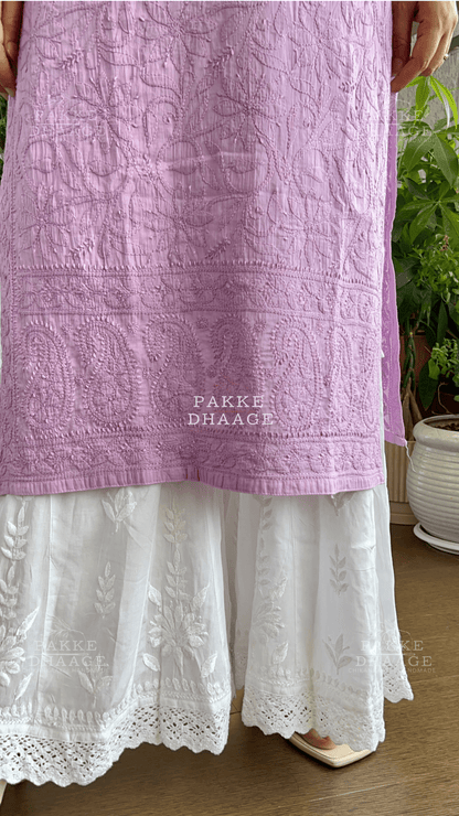 Fiza Pure Mulmul Cotton Kurta - Taffy Lilac