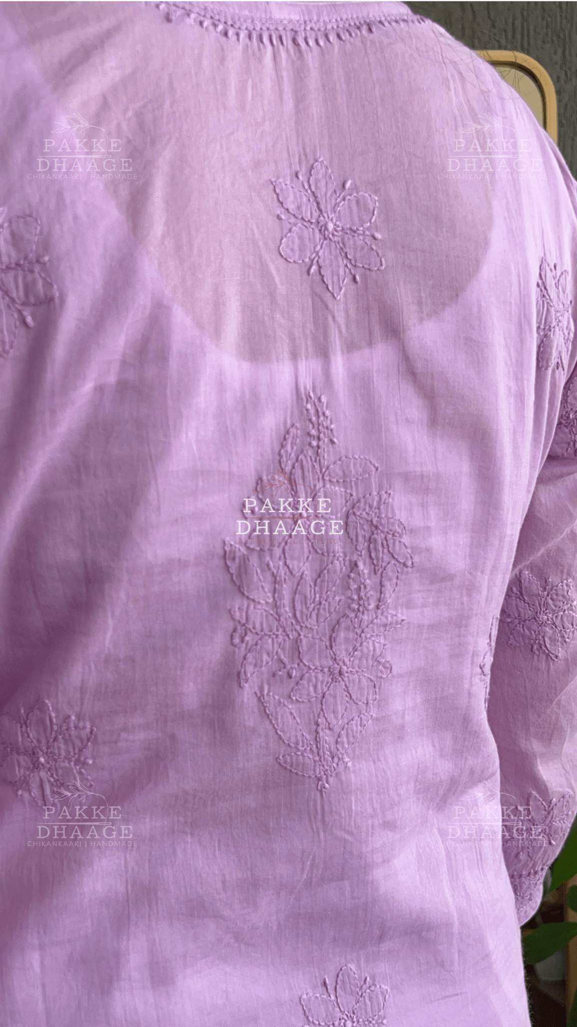 Fiza Pure Mulmul Cotton Kurta - Taffy Lilac