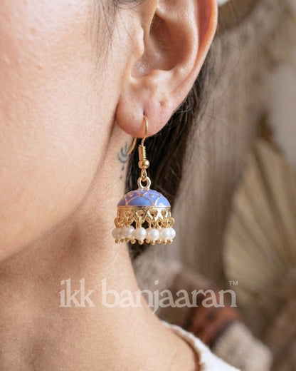 Handpainted Meenakari Jhumkas Lilac