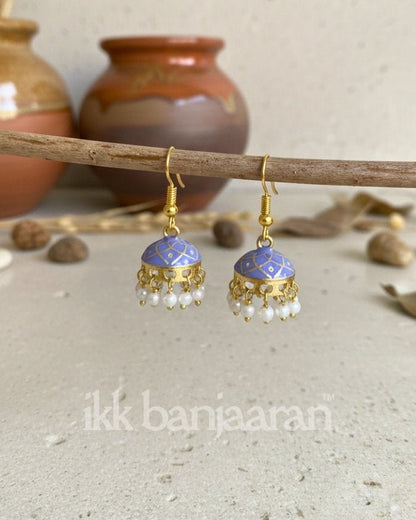Handpainted Meenakari Jhumkas Lilac