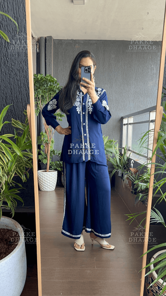 Heer Pure Modal Co-ord Set - Dazzling Blue
