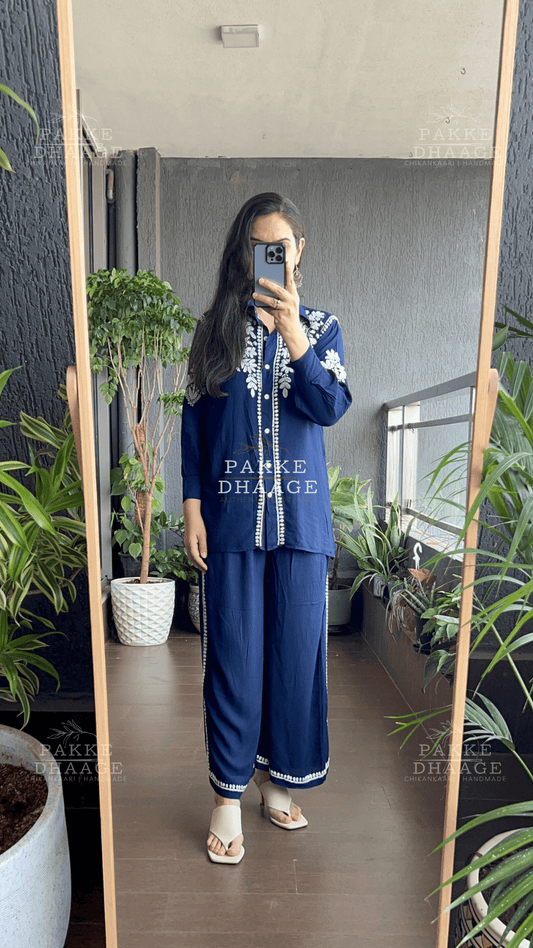 Heer Pure Modal Co-ord Set - Dazzling Blue