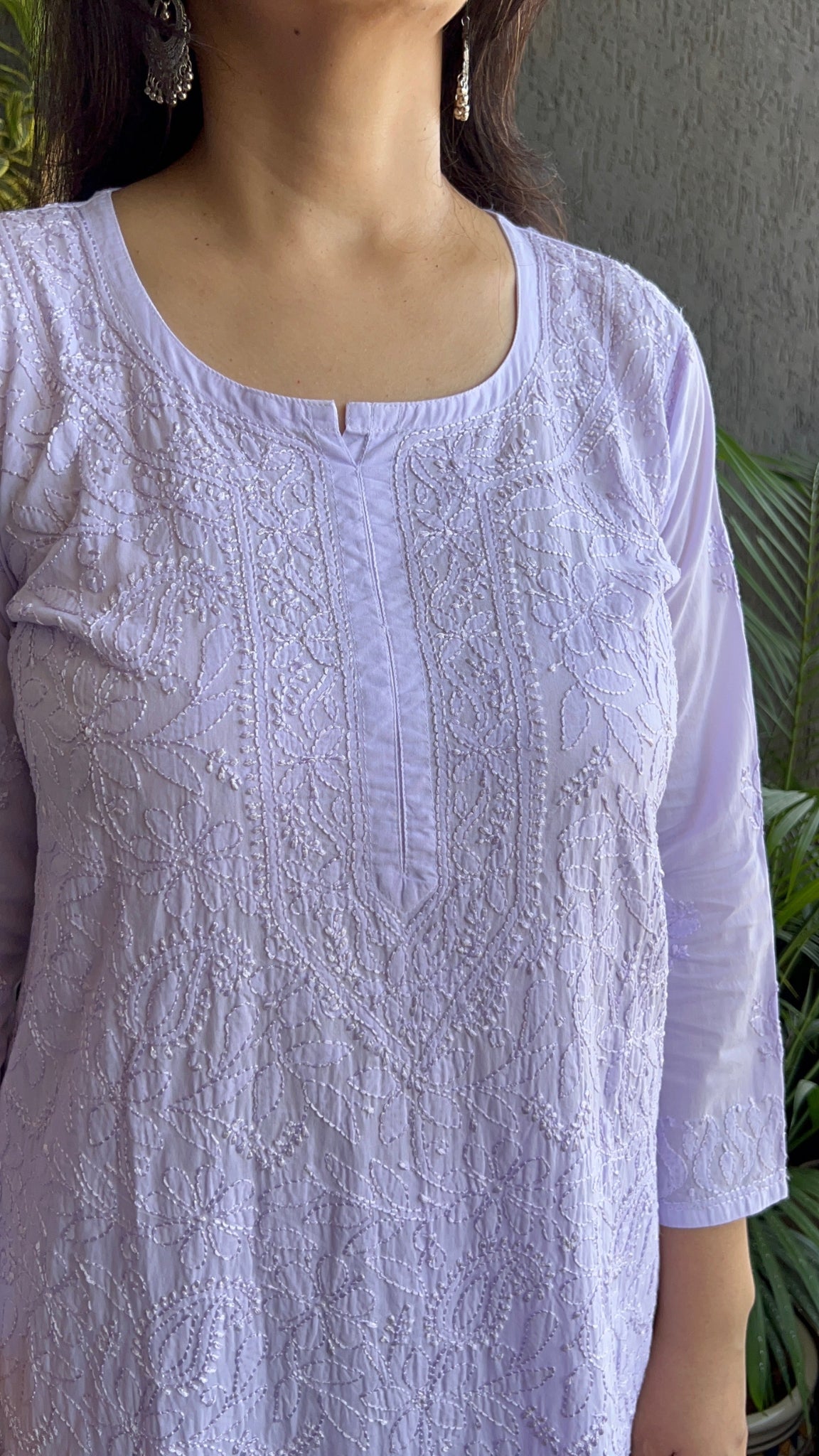 Inayat Resham Dhaaga Mulmul Kurta & Kurta Sets - Lilac
