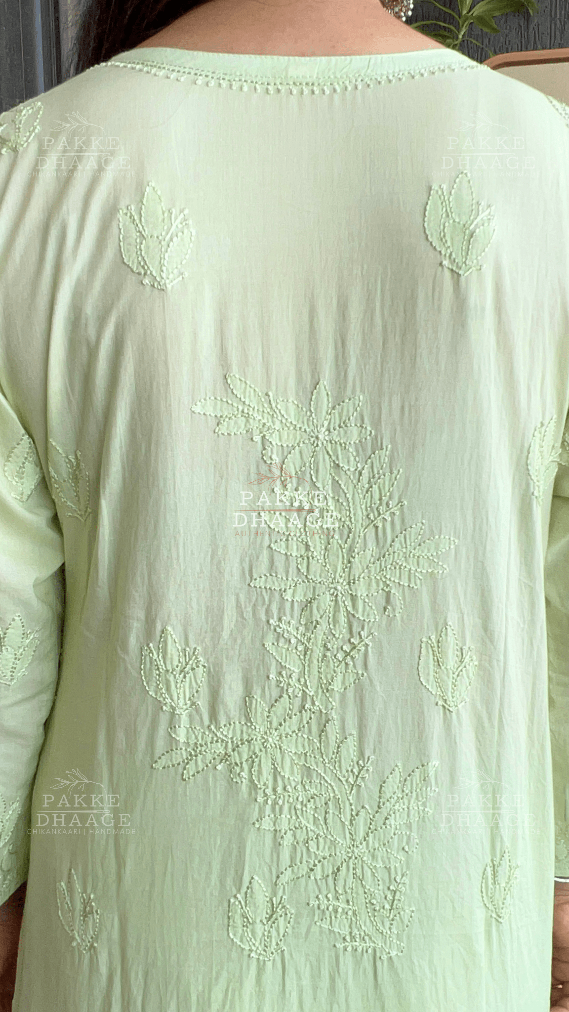Inayat Resham Dhaaga Mulmul Kurta & Kurta Sets - Paradise Green