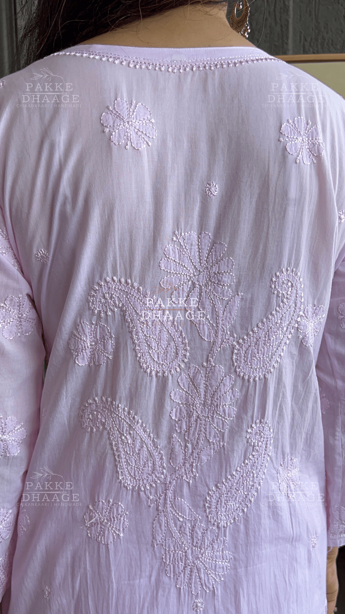 Inayat Resham Dhaaga Mulmul Kurta & Kurta Sets - Pastel Pink