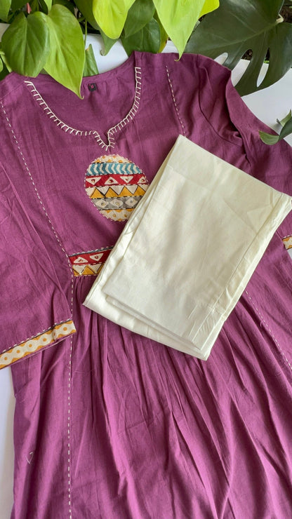 Ishita Pure Cotton Embroidered Cotton 2pc Kurta Pant Set