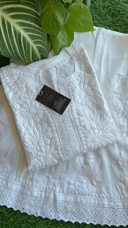 Khwaab Cotton Chikankari Kurtas - Classic White