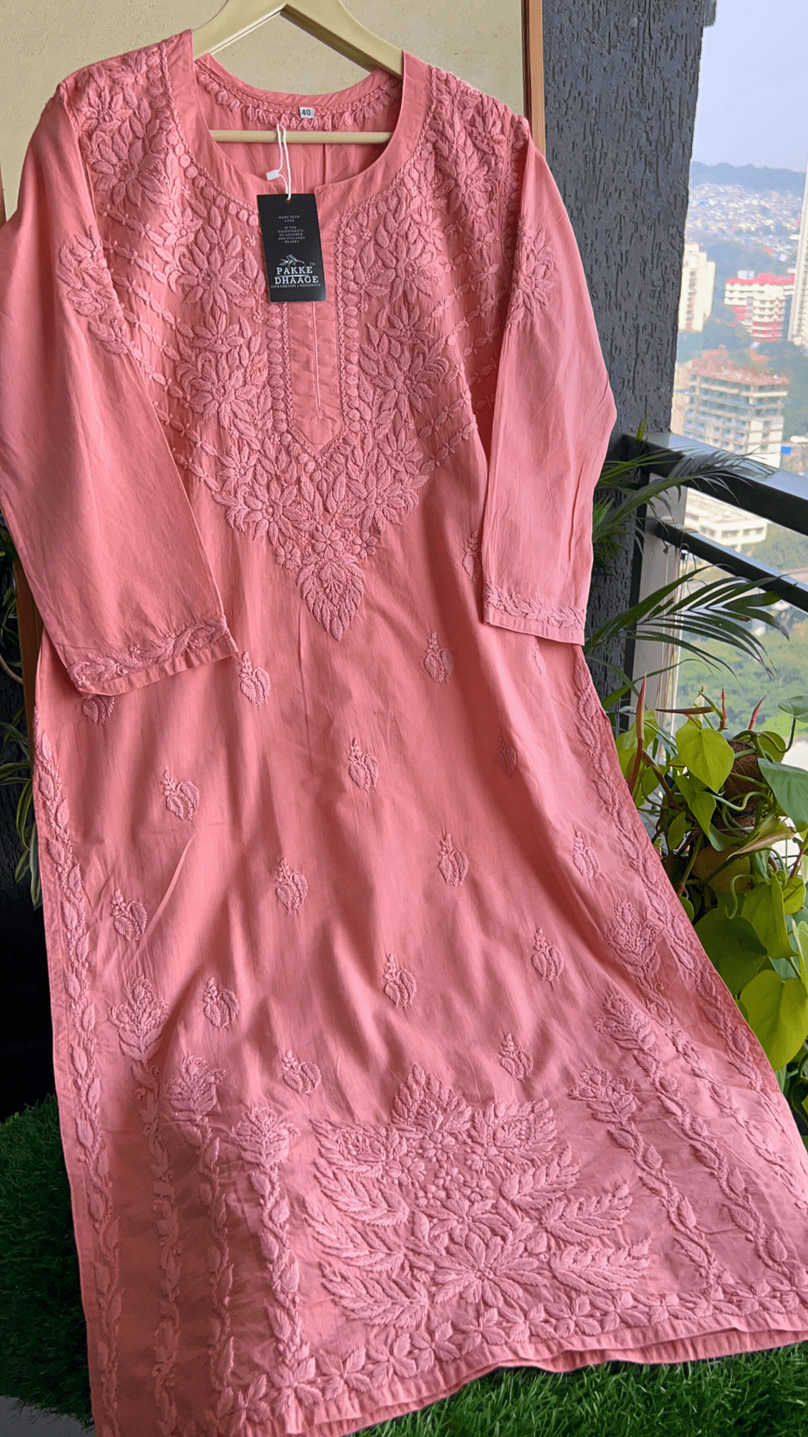 Khwaab Cotton Chikankari Kurtas - Mocha Brown