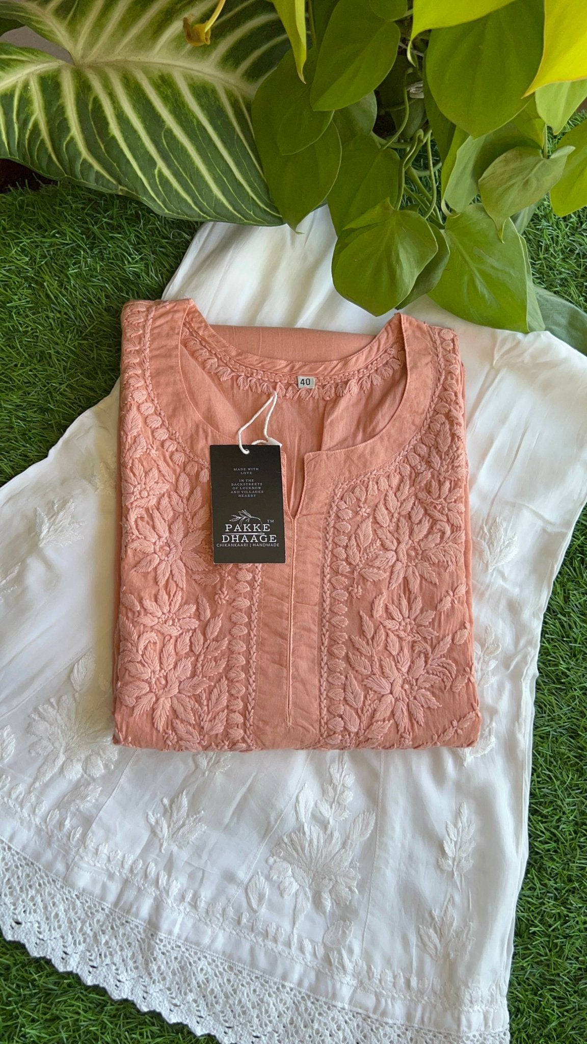 Khwaab Cotton Chikankari Kurtas - Mocha Brown