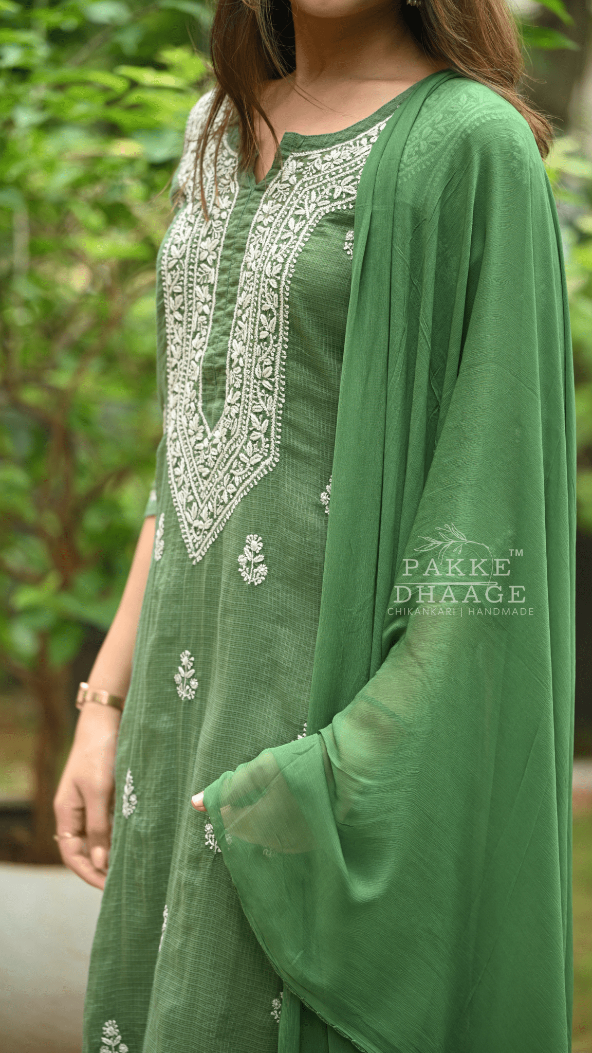 Kyra Pure Kota Doria Chikankari Kurta and Kurta Sets