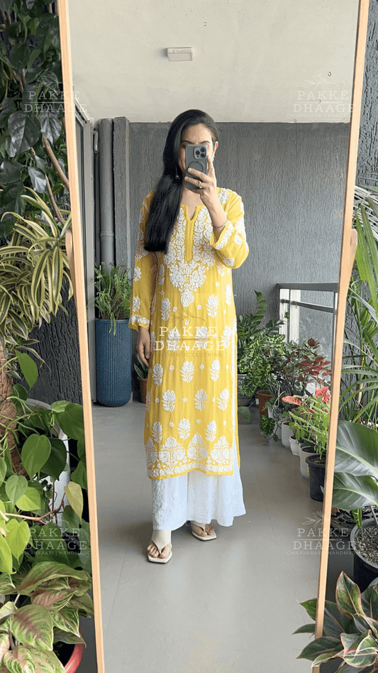 Maahi Pure Viscose Kurta - Cheerful Yellow