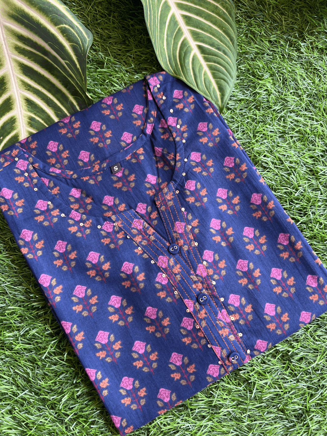 Maya Pure Cotton Jaipuri Kurti Signature Blue