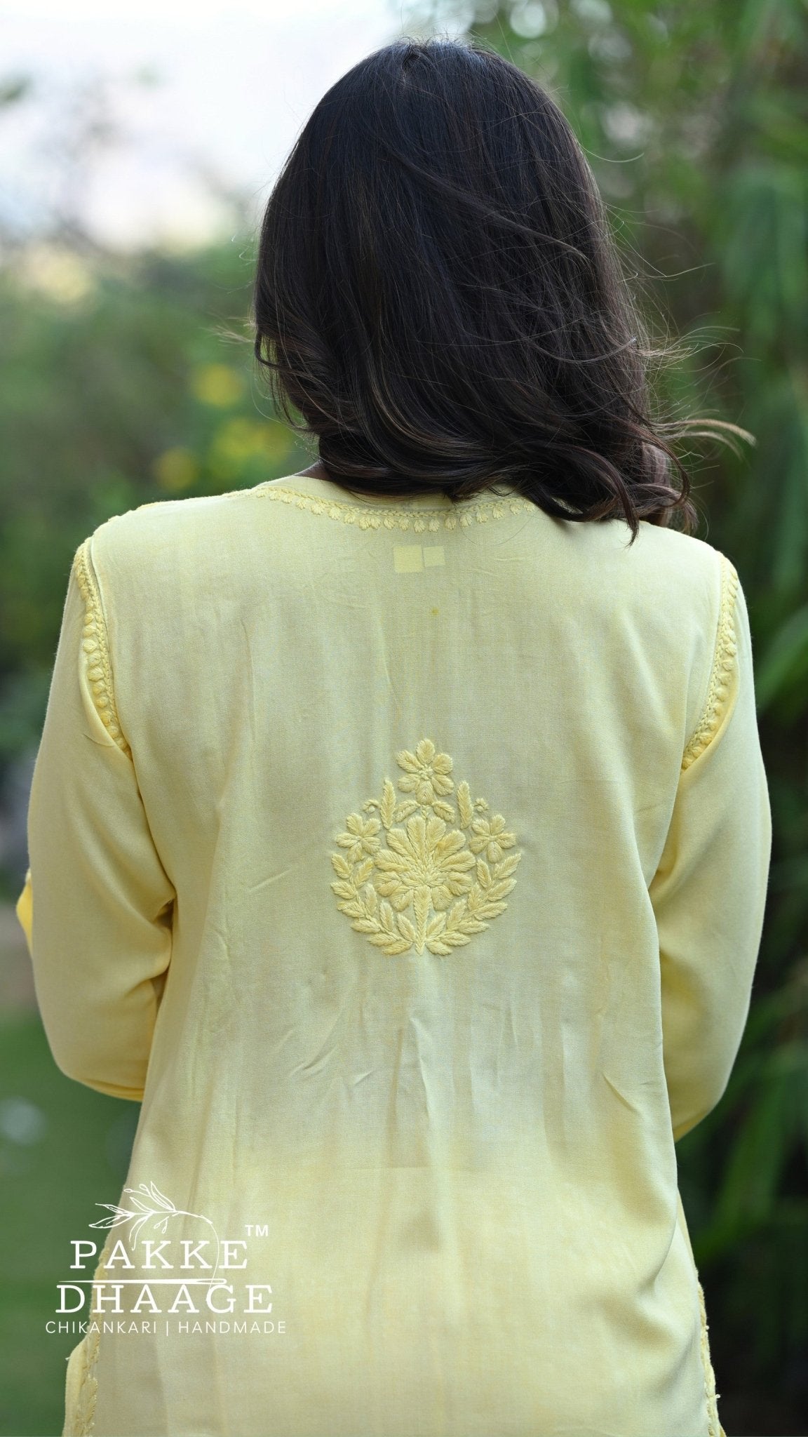 Meher Chikankari 2PC Kurta Palazzo Set - Buttercup Yellow