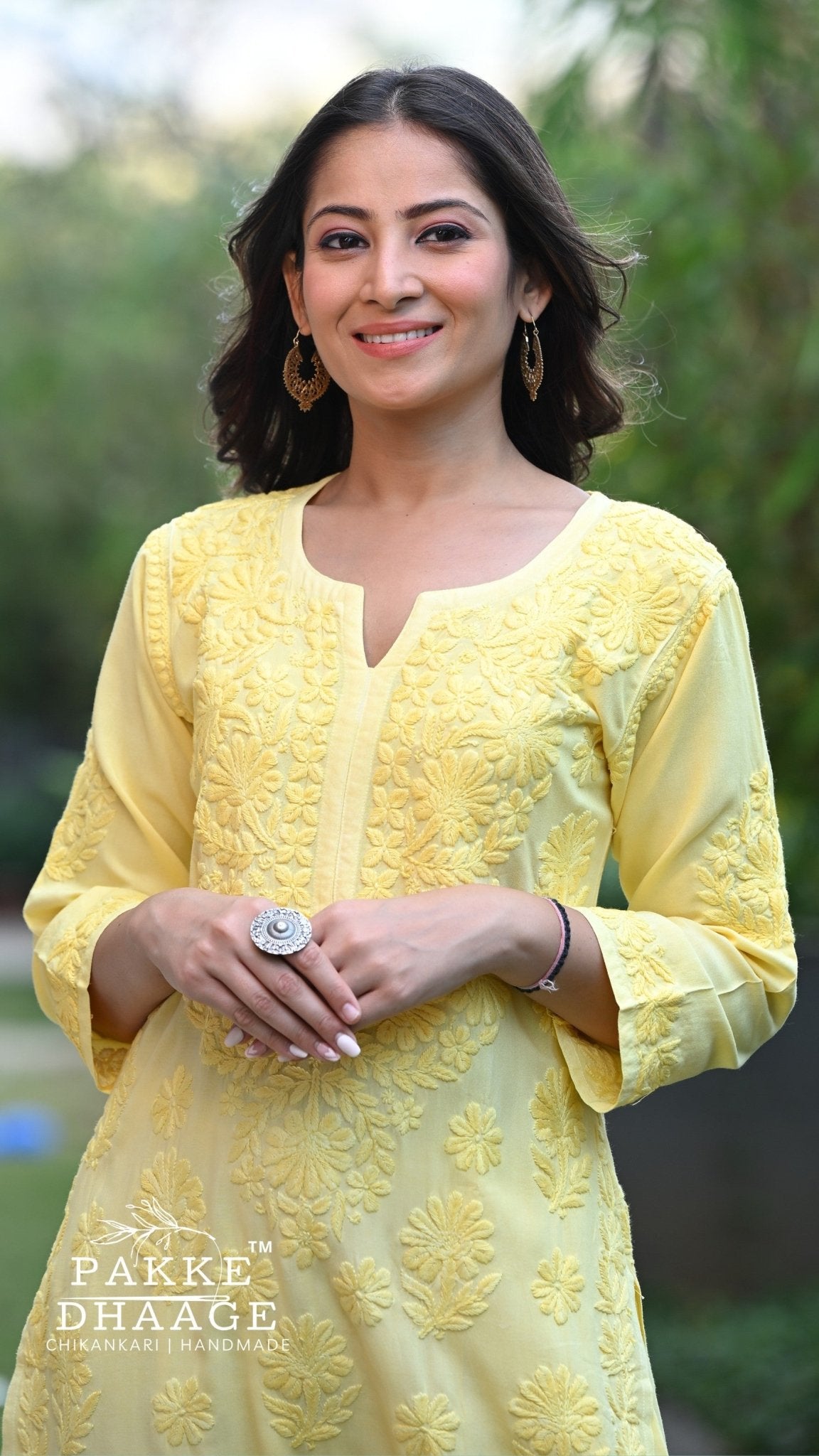 Meher Chikankari 2PC Kurta Palazzo Set - Buttercup Yellow