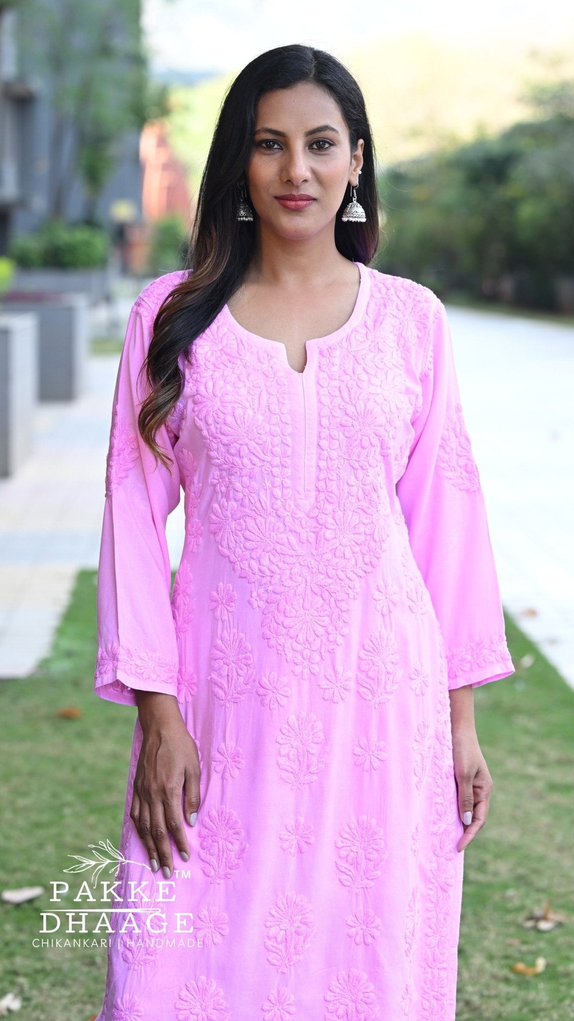 Meher Chikankari 2PC Kurta Palazzo Set - Cotton Candy Pink