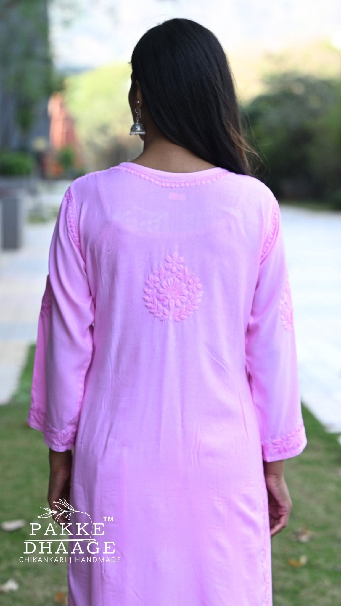 Meher Chikankari 2PC Kurta Palazzo Set - Cotton Candy Pink