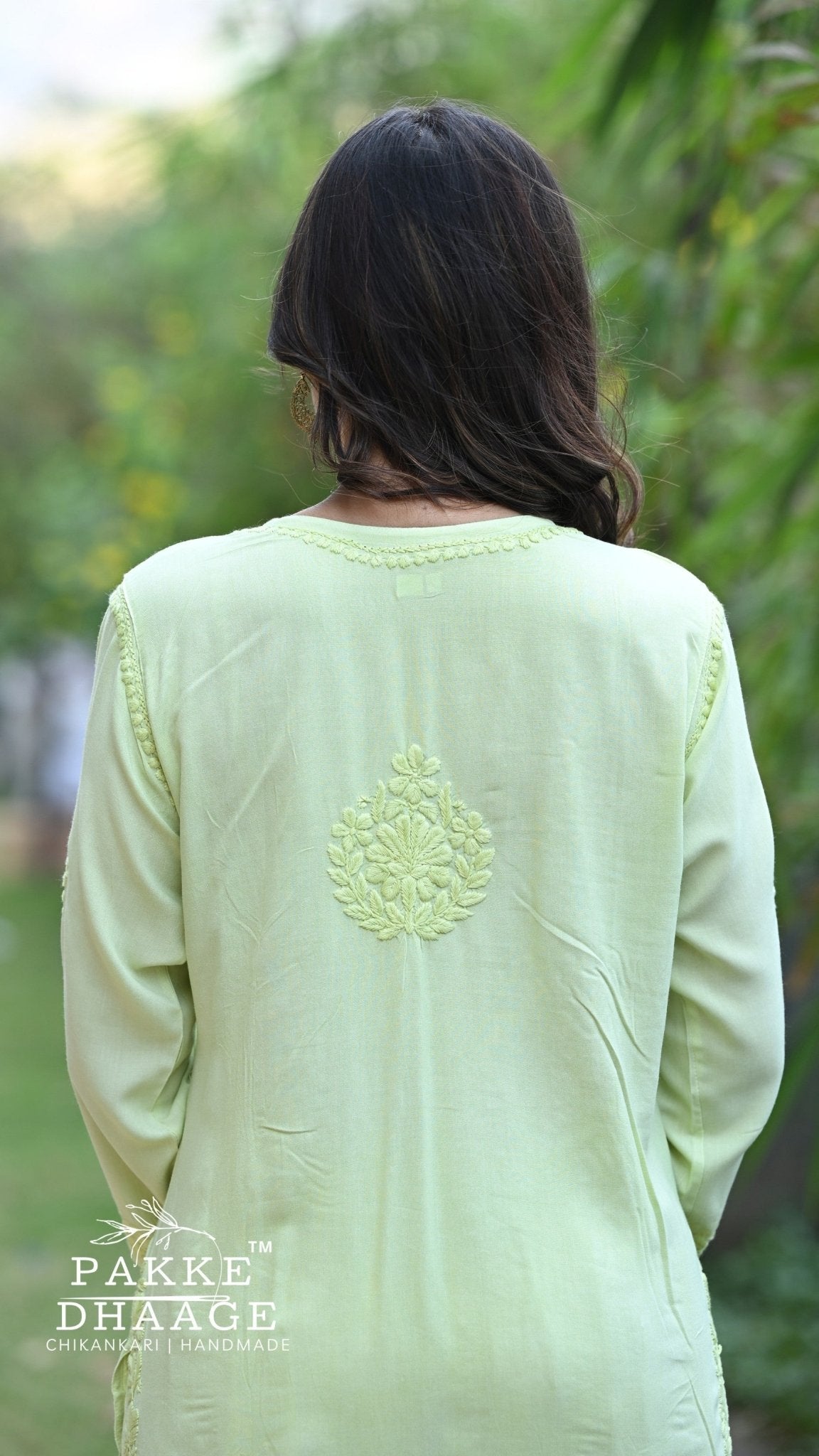 Meher Chikankari 2PC Kurta Palazzo Set - Pistacchio