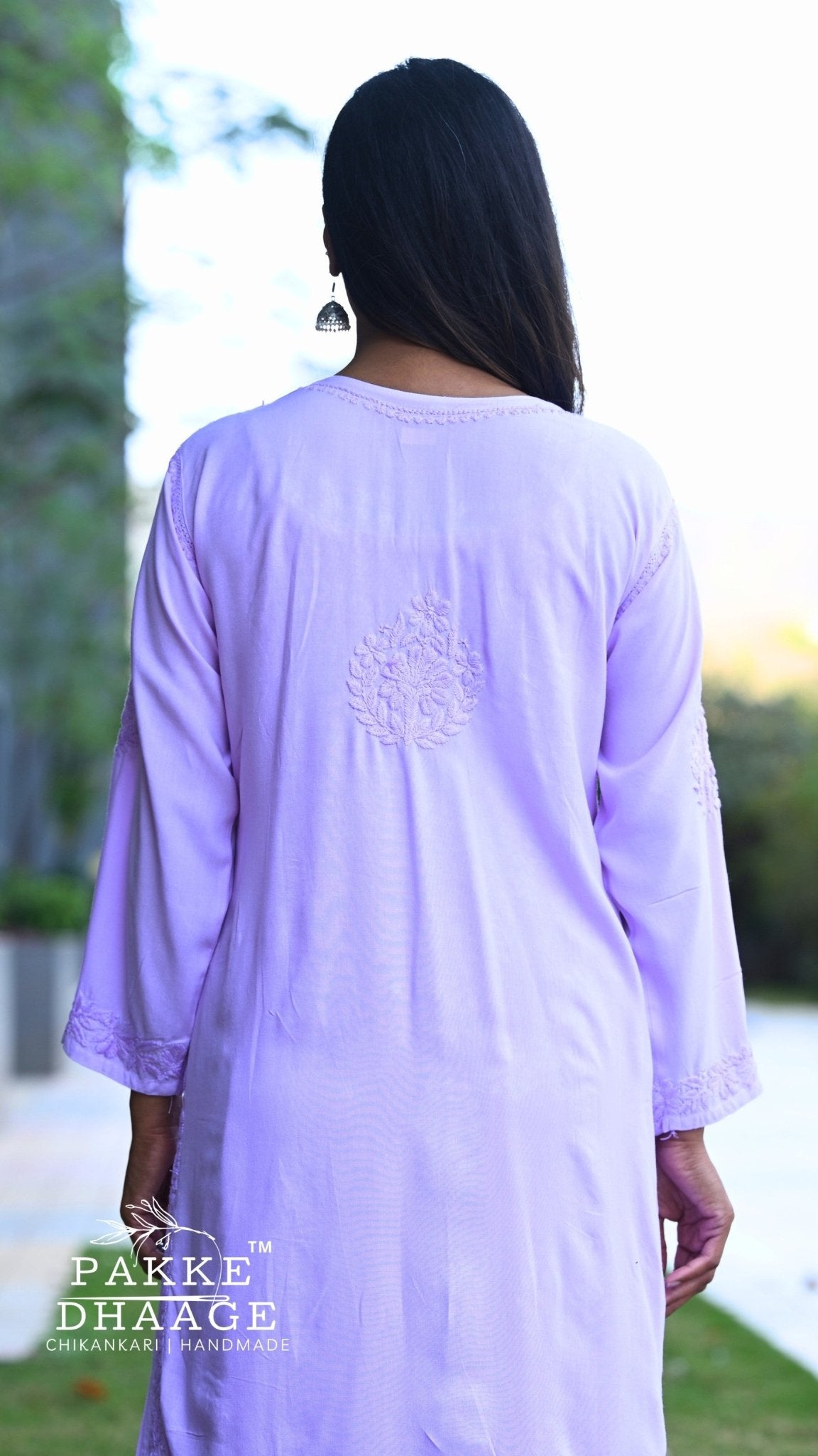 Meher Chikankari 2PC Kurta Palazzo Set - Wisteria Lilac